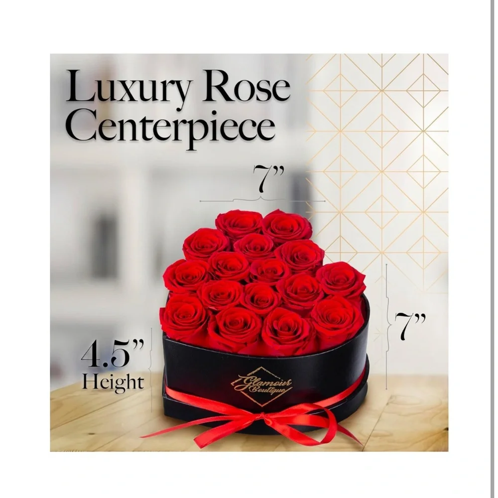 16 Flower Forever Heart Shape Box - Preserved Red Roses, Gift, Love